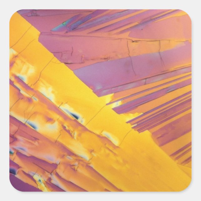 Pegatina Cuadrada Cristales de Ácido Oxálico (Anverso)