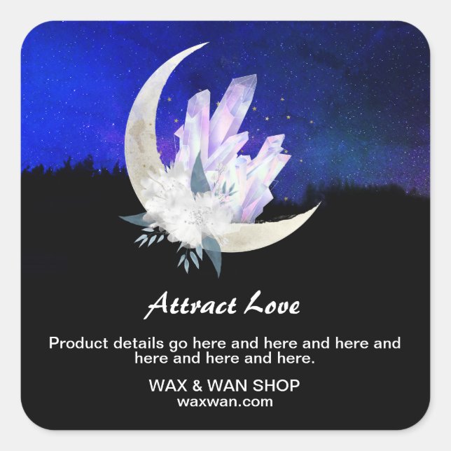 Pegatina Cuadrada *~* Cristales de Intenciones Floral AP24 en el pai (Anverso)