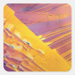 Pegatina Cuadrada Cristales del ácido oxálico