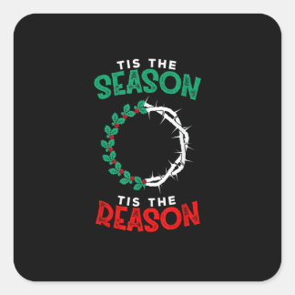Pegatina Cuadrada Cristiano navidad - Esta es la temporada