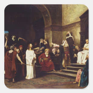 Pegatina Cuadrada Cristo antes de Pilate