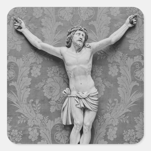 Pegatina Cuadrada Cristo crucificado, de Michelangelo Buonarroti (Anverso)