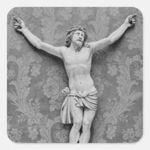 Pegatina Cuadrada Cristo crucificado, de Michelangelo Buonarroti