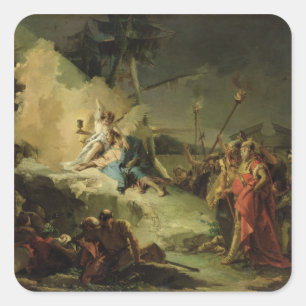 Pegatina Cuadrada Cristo en el jardín de Gethsemane