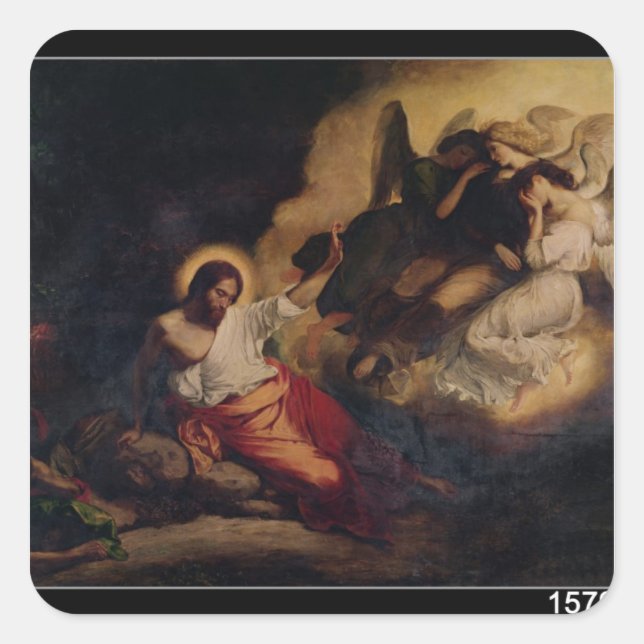 Pegatina Cuadrada Cristo en el Jardín de las Olivas, 1827 (Anverso)