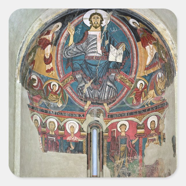 Pegatina Cuadrada Cristo en Gloria 2 (Anverso)