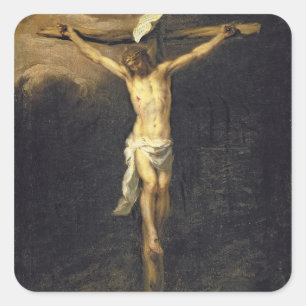 Pegatina Cuadrada Cristo en la cruz, 1672