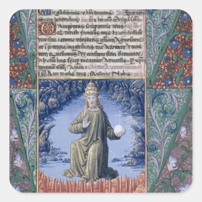 Pegatina Cuadrada Cristo en Majestad (Anverso)