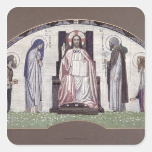 Pegatina Cuadrada Cristo Enstronado