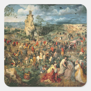Pegatina Cuadrada Cristo portando la cruz, 1564