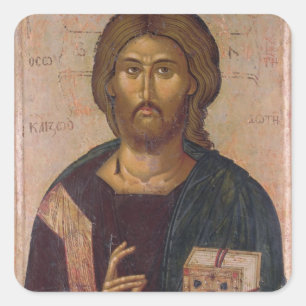 Pegatina Cuadrada Cristo Redentor, fuente de vida, c.1393-94