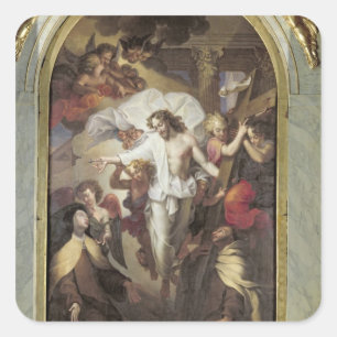 Pegatina Cuadrada Cristo resucitado