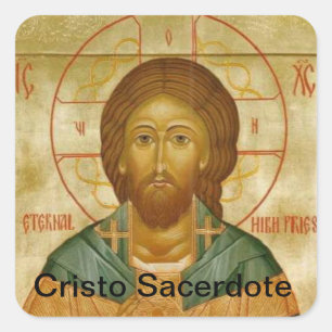 Pegatina Cuadrada Cristo sacerdote