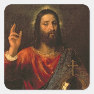 Pegatina Cuadrada Cristo Salvador, c.1570