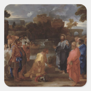 Pegatina Cuadrada Cristo y el centurión