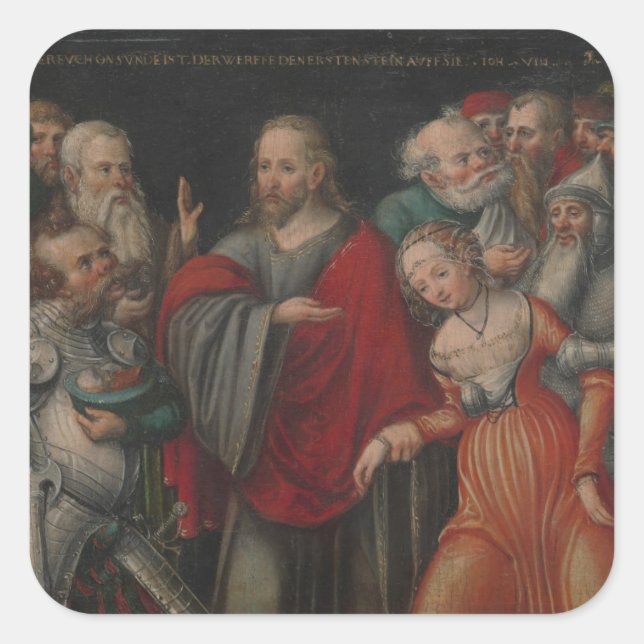 Pegatina Cuadrada Cristo y la adultez (Anverso)