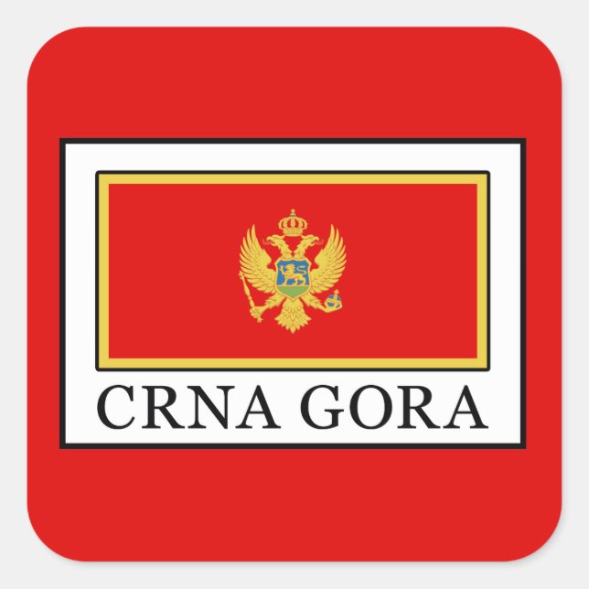 Pegatina Cuadrada Crna Gora (Anverso)