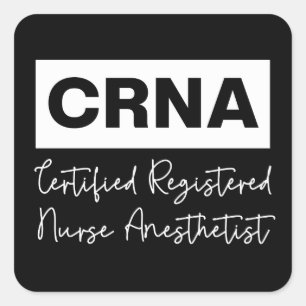 Pegatina Cuadrada CRNA, una enfermera anestesista certificada