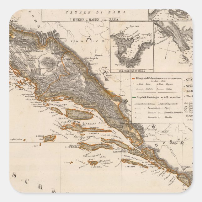 Pegatina Cuadrada Croacia (Anverso)