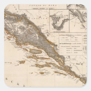 Pegatina Cuadrada Croacia