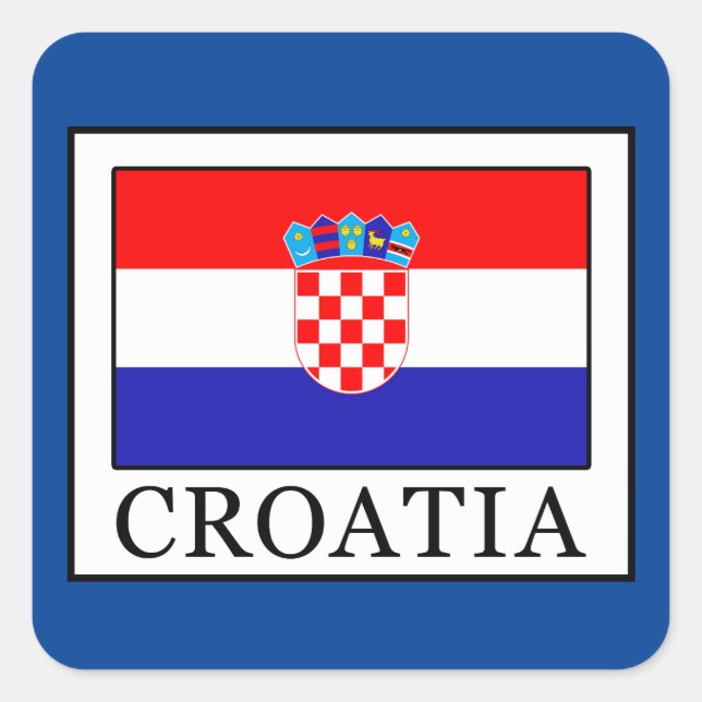 Pegatina Cuadrada Croacia (Anverso)