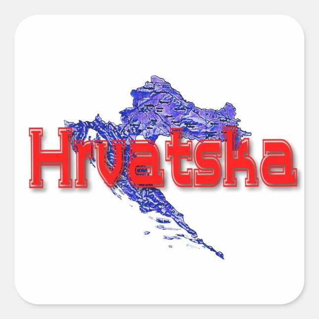 Pegatina Cuadrada Croacia (Anverso)