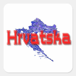 Pegatina Cuadrada Croacia