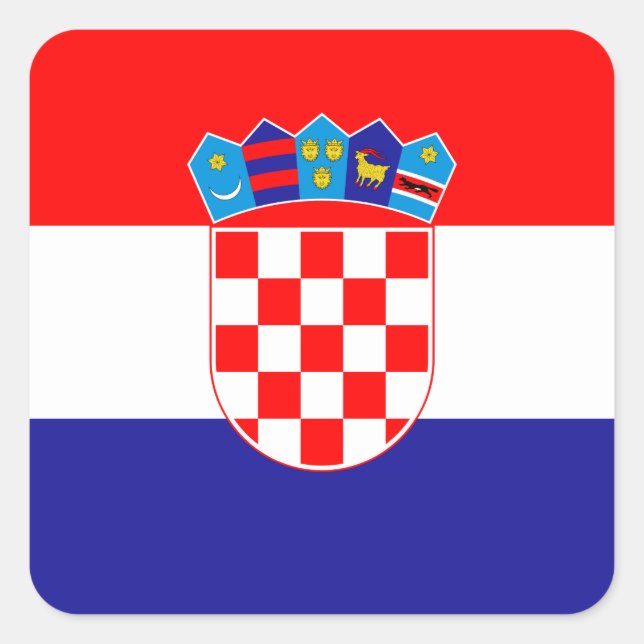 Pegatina Cuadrada Croacia - Bandera nacional croata (Anverso)