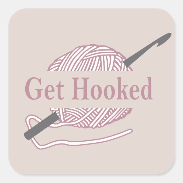 Pegatina Cuadrada crochet gracioso de citas crochet diciendo (Anverso)