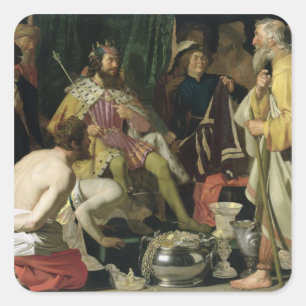 Pegatina Cuadrada Croesus y Solon, 1624