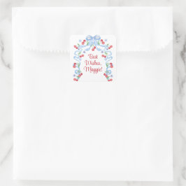 Pegatina Cuadrada Croma de agua de cerezo de primer nivel