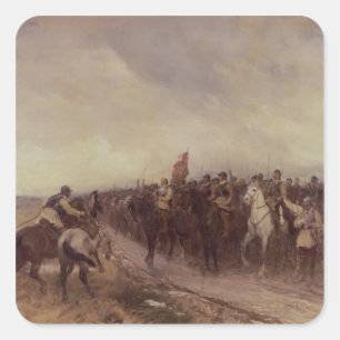 Pegatina Cuadrada Cromwell en Dunbar, 1650