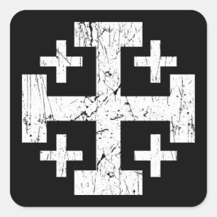 Pegatina Cuadrada cross holy land grunge religion symbol Jerusalem P