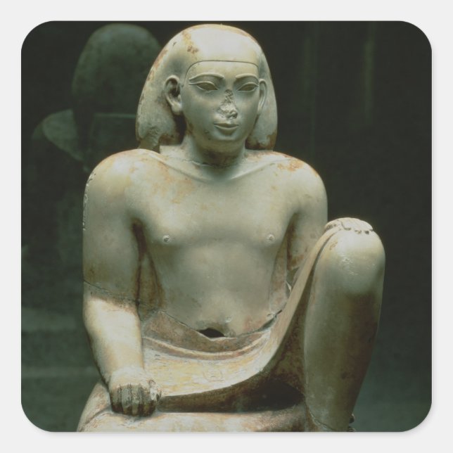 Pegatina Cuadrada Crouching Figure of Bes (Anverso)