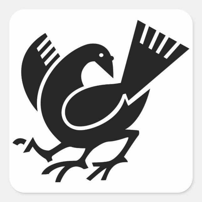 Pegatina Cuadrada Crow de yata (Anverso)