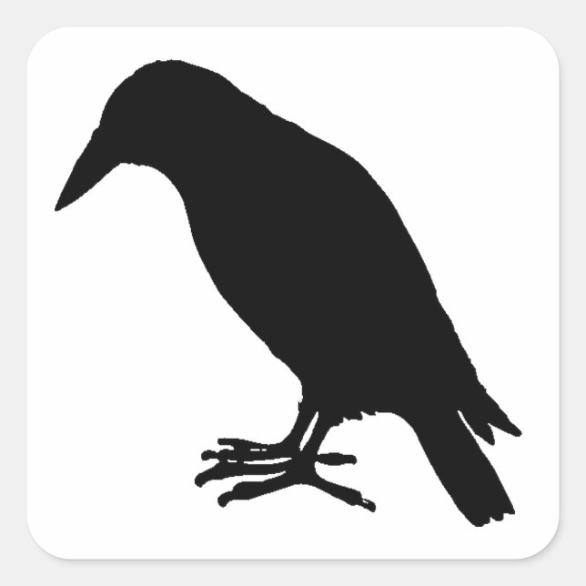 Pegatina Cuadrada Crow Silhouette (Anverso)