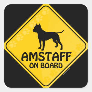 Pegatina Cuadrada Cruce de Amstaff [Xing]