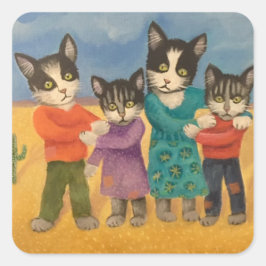 Pegatina Cuadrada Cruce de fronteras