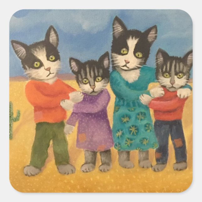 Pegatina Cuadrada Cruce de fronteras (Anverso)