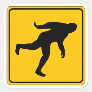 Pegatina Cuadrada Cruce de pie grande