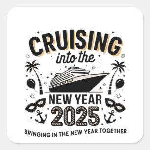 Pegatina Cuadrada Crucero 2025 Creando Recuerdos Juntos Familia 