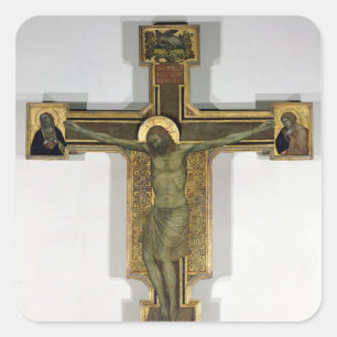 Pegatina Cuadrada Crucifijo 2