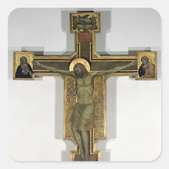 Pegatina Cuadrada Crucifijo 2 (Anverso)