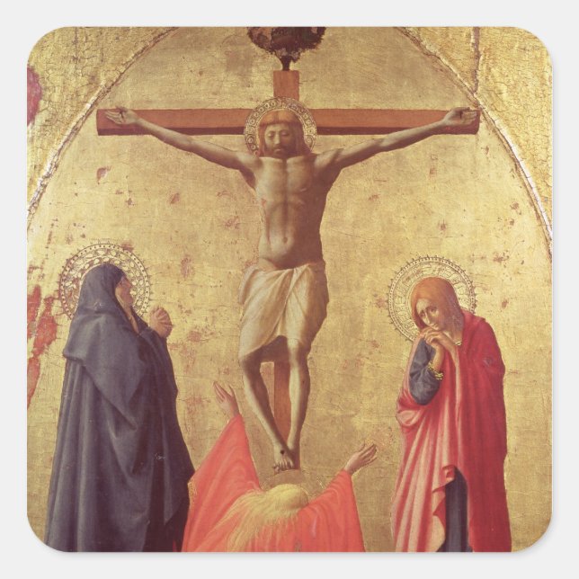 Pegatina Cuadrada Crucifixión, 1426 (Anverso)