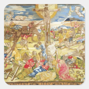 Pegatina Cuadrada Crucifixión, 1609 (bordado)