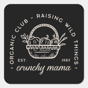 Pegatina Cuadrada Crunchy mamá club divertido sahm criando cosas sal