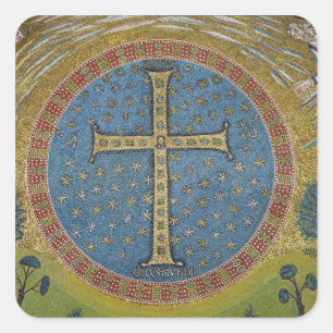 Pegatina Cuadrada Crux gemmata