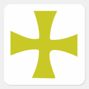 Pegatina Cuadrada Cruz bizantina de oro