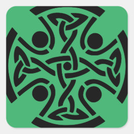 Pegatina Cuadrada Cruz celta cristiana