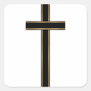 Pegatina Cuadrada Cruz cristiana